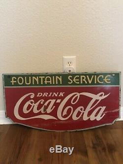 Vintage Double Sided Coca Cola Porcelain Sign