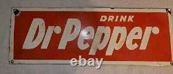Vintage Dr Pepper Porcelain Sign Coca-Cola Pepsi Mr Pibb Barq's Frostie 20 x 7