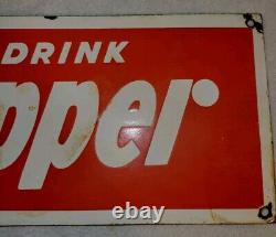 Vintage Dr Pepper Porcelain Sign Coca-Cola Pepsi Mr Pibb Barq's Frostie 20 x 7