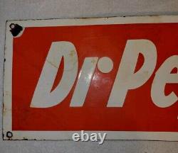 Vintage Dr Pepper Porcelain Sign Coca-Cola Pepsi Mr Pibb Barq's Frostie 20 x 7