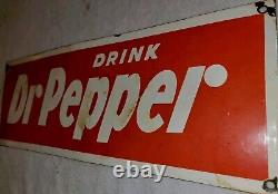 Vintage Dr Pepper Porcelain Sign Coca-Cola Pepsi Mr Pibb Barq's Frostie 20 x 7