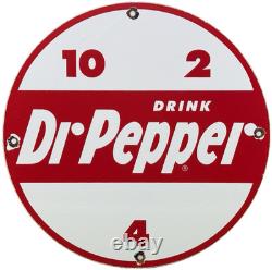 Vintage Dr Pepper Porcelain Sign Gas Station Pump Plate Dew Pepsi Oil Coca Cola
