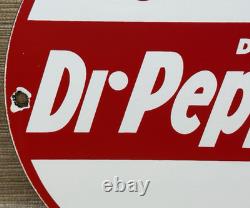 Vintage Dr Pepper Porcelain Sign Gas Station Pump Plate Dew Pepsi Oil Coca Cola