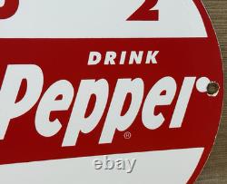 Vintage Dr Pepper Porcelain Sign Gas Station Pump Plate Dew Pepsi Oil Coca Cola