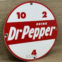 Vintage Dr Pepper Porcelain Sign Gas Station Pump Plate Dew Pepsi Oil Coca Cola