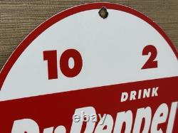 Vintage Dr Pepper Porcelain Sign Gas Station Pump Plate Dew Pepsi Oil Coca Cola