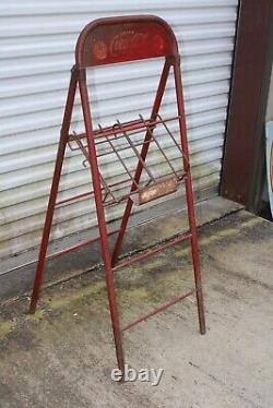 Vintage Drink Coca Cola 2 Sided Bottle Rack 6 Pack Display 25 Cent