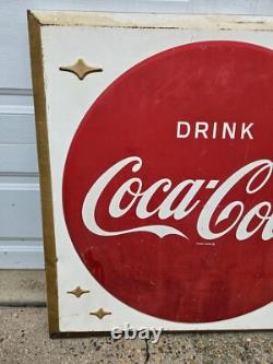 Vintage Drink Coca Cola 3ft Button Sign General Store Advertisement Gas Station