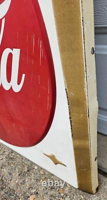 Vintage Drink Coca Cola 3ft Button Sign General Store Advertisement Gas Station