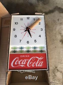 Vintage. Drink Coca Cola Coke Light Up Clock by Neon Products Mint New Old Stock