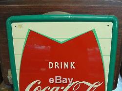 Vintage Drink Coca Cola Fishtail Bottle Good Taste Large Vertical 53x17.5 Sign