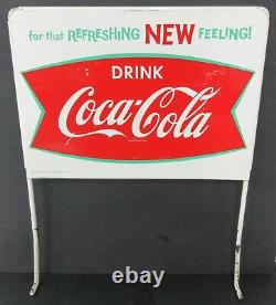 Vintage Drink Coca-Cola Fishtail Bottle Rack Topper Sign