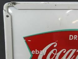 Vintage Drink Coca-Cola Fishtail Bottle Rack Topper Sign