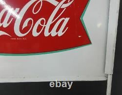 Vintage Drink Coca-Cola Fishtail Bottle Rack Topper Sign