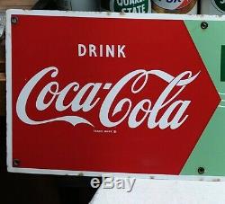 Vintage Drink Coca Cola Fountain Service Soda Pop Porcelain Advertising Sign