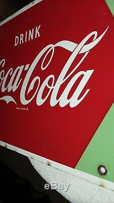 Vintage Drink Coca Cola Fountain Service Soda Pop Porcelain Advertising Sign