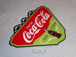 Vintage Drink Coca Cola Ice Cold? Bottle 11 3/4 Metal Soda Coke Gas Oil Sign