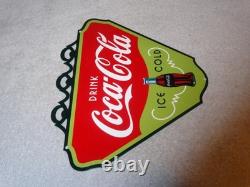 Vintage Drink Coca Cola Ice Cold? Bottle 11 3/4 Metal Soda Coke Gas Oil Sign