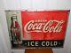 Vintage Drink Coca Cola Ice Cold Embossed Metal Sign