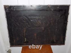 Vintage Drink Coca Cola Ice Cold Embossed Metal Sign