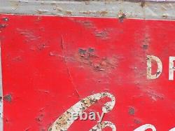 Vintage Drink Coca Cola Ice Cold Large Metal Sign