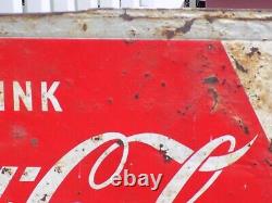 Vintage Drink Coca Cola Ice Cold Large Metal Sign