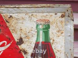 Vintage Drink Coca Cola Ice Cold Large Metal Sign