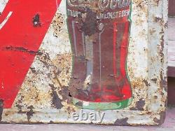 Vintage Drink Coca Cola Ice Cold Large Metal Sign