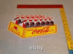 Vintage Drink Coca Cola In Bottles 24 Pack Die-cut Case 12 Metal Soda Gas Sign