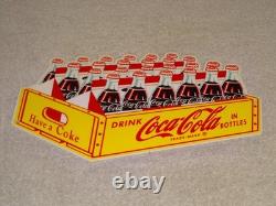 Vintage Drink Coca Cola In Bottles 24 Pack Die-cut Case 12 Metal Soda Gas Sign