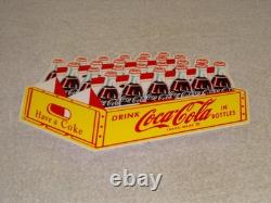 Vintage Drink Coca Cola In Bottles 24 Pack Die-cut Case 12 Metal Soda Gas Sign
