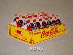 Vintage Drink Coca Cola In Bottles 24 Pack Die-cut Case 12 Metal Soda Gas Sign Vintage Drink Coca Cola In Bottles 24 Pack Die-cut Case 12 Metal Soda Gas Sign