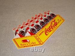 Vintage Drink Coca Cola In Bottles 24 Pack Die-cut Case 12 Metal Soda Gas Sign