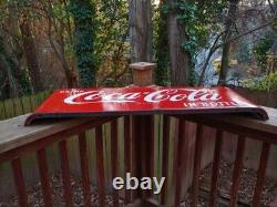 Vintage Drink Coca Cola In Bottles Porcelain Sled Sign