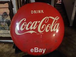 Vintage Drink Coca-Cola Metal 24 Button Sign