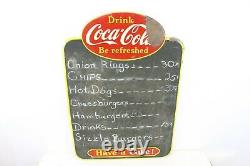 Vintage Drink Coca Cola Metal Menu Board Restaurant ChalkBoard Sign Advertising