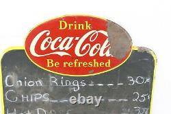 Vintage Drink Coca Cola Metal Menu Board Restaurant ChalkBoard Sign Advertising