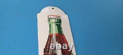 Vintage Drink Coca Cola Porcelain Soda Pop Gas Store Ad Sign On Thermometer