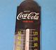 Vintage Drink Coca-Cola Sign Soda Pop Gas Ad Sign on Porcelain Thermometer
