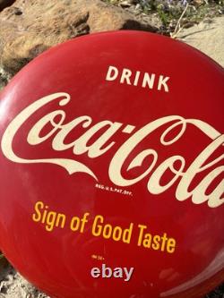 Vintage Drink Coca-Cola Sign of Good Taste 12 Advertising Button Metal Sign