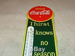 Vintage Drink Coca Cola Soda Pop 18 Porcelain Metal Gas Oil Thermometer Sign