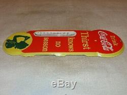 Vintage Drink Coca Cola Soda Pop 18 Porcelain Metal Gas Oil Thermometer Sign