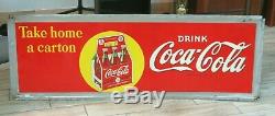 Vintage Drink Coca-Cola Take Home a Carton 1940's 54 1/2 x 19 (Made in USA)