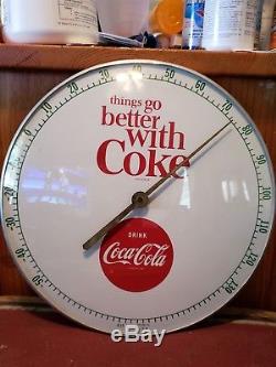 Vintage Drink Coca Cola Thermometer Things go Better With Coke Advertising Sign