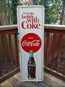 Vintage Drink Coca Cola Things Go Better With A Coke Metal Advertising Sign