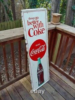 Vintage Drink Coca Cola Things Go Better With A Coke Metal Advertising Sign