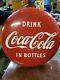 Vintage Drink Coca-Cola in Bottles 24 Button Sign