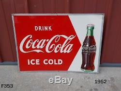 Vintage Drink Ice Cold Coca Cola Coke Soda Pop Drink Metal Sign Robertson Rare