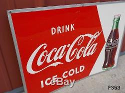 Vintage Drink Ice Cold Coca Cola Coke Soda Pop Drink Metal Sign Robertson Rare