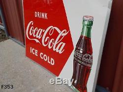 Vintage Drink Ice Cold Coca Cola Coke Soda Pop Drink Metal Sign Robertson Rare